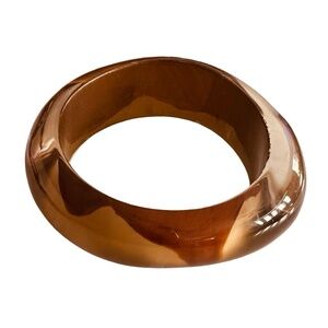 Chunky Amber-like Acrylic Wide Bangle Bracelet